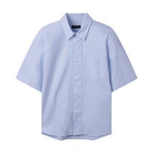 [커스텀멜로우] 블루 히든 버튼 옥스포드 하프 셔츠 CWSAM25313BUX CWSAM25313BU