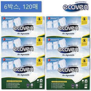 [에코벤 초고농축 시트세제] 덴마크 활성효소 시트세제(20매6팩)총 120매