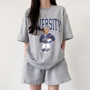 ★베스트★[무드무드] 유니 반팔 티셔츠 밴딩 팬츠 set