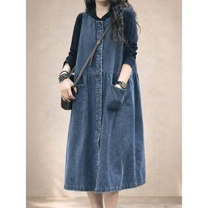 [디얼마미]베이직 데님 원피스 /마담 미시 중년 여성 빅사이즈 40대 50대