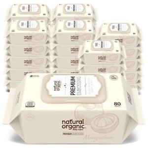 [네츄럴오가닉]네츄럴오가닉 아기물티슈 프리미엄 엠보싱 스마트캡형80매[30팩]
