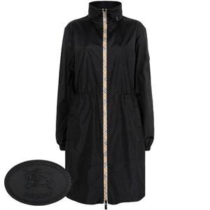 버버리 25FW 블랙 체크 트림 롱 자켓 WHITBY 8110311 BLACK