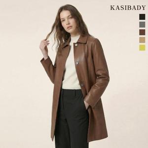 [카시바디] 미니멀 싱글 양가죽 코트