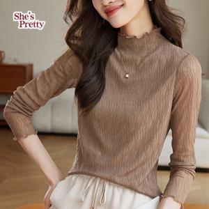 [쉬즈프리티] 멜로셔링넥블라우스