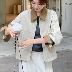 [블랙퀸] 배색소매 루즈핏 봄 자켓 blk004595