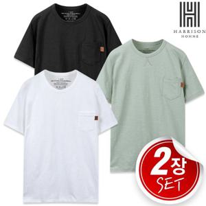 [해리슨] 2SET SS 하이퀄리티 슬라브 가이 롭빠 라운드 반팔티 MJB1386