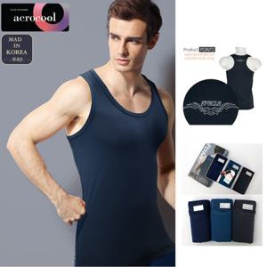 남성 에어로쿨 민소매 런닝 3매입 에어매쉬런닝