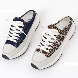 [신꼬가] 국산 여성 호피 레오파드 뮬운동화 블로퍼