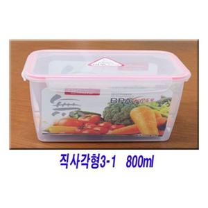 밀폐 용기 반찬통 냉장고 용기 김치통 직사각 800ml (W9AF5FF)