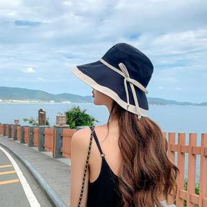 여성 여름모자 여행 비치모자 바캉스 리본배색 버킷햇 (W9FFA96)