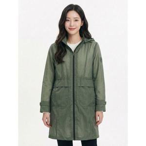 [크로커다일레이디]카키 후드 탈부착 허리 스트링 점퍼 CLCMJP205