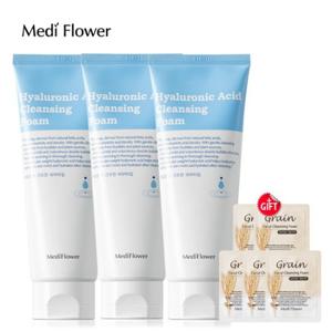 메디플라워 히알루론산 클렌징폼 150mlx3개+곡물 파우치 5매