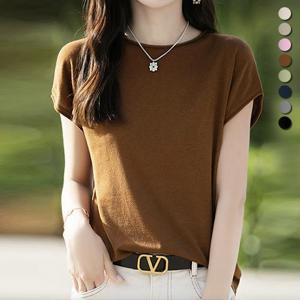 [유니제이] 크리미 슬리브 반팔 니트티