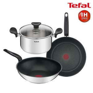 [테팔]인덕션 프라이즌 프라이팬 28+웍팬 28+양수냄비 20