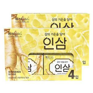 [셀럽하우스]동산씨앤지 QWVIOOPS 인삼 비누 세수 세안 90g 4개입 2개