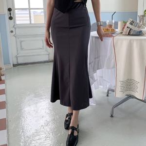 [MADE/몸매보정핏]멜르 쫀쫀 핀턱 라인 머메이드 스커트(3color)