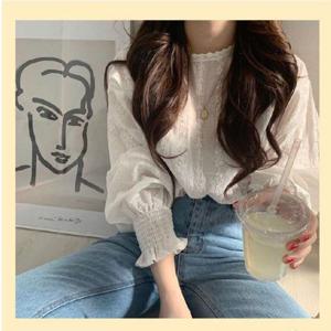 봄 여자 블라우스 펀칭블라우스 레이스 자수블라우스 (WCF431D)