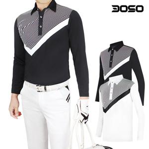 골프웨어 남성 봄 가을 사선배색포인트 남자 골프티셔츠/LSHF