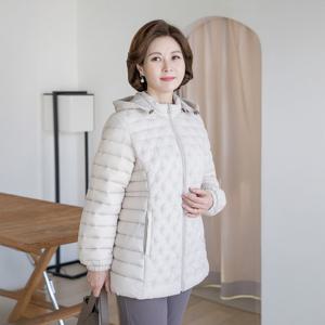 엄마옷 마담4060 엄마들옷점퍼3온스엠보후드패딩-QJP2410019-