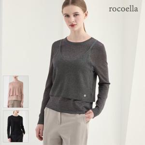 [로코엘라] 셀린 글리터 뷔스티에 여성 니트 세트