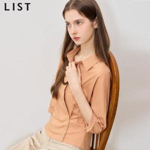 [리스트(LIST)] 고품격 코튼 랩 페플럼 셔츠 (택가격: 198000원)