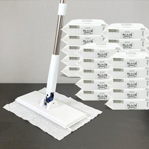 클립톡 참쉬운 밀대 청소기 + 물걸레포 600매(20팩) 원터치 밀대