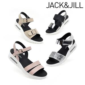 잭앤질 국내산 버클장식 밴딩 펄 반짝이 에어쿠션 스트랩 샌들 6종 택일