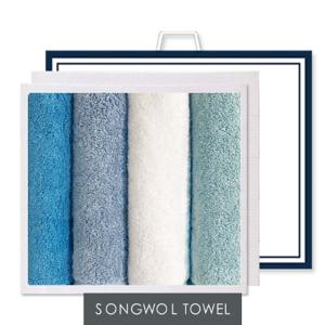 [송월타올]항균 프리미엄무지40 170g 4매 선물세트+쇼핑백 기념수건 기념수건 답례품