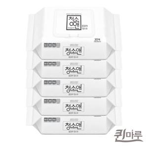 퀸마루 베이킹소다 물걸레 청소포 5팩 150매 바닥청소