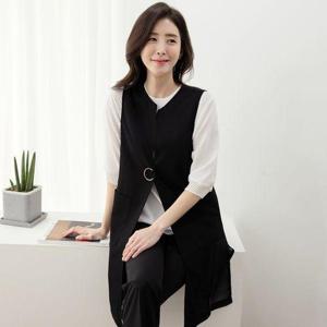 [드리다]DV21204 엄마옷 여성 정장 조끼 여름 빅사이즈 장식 롱 베스트 40-50대 중년 마담 66-99 상견례