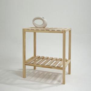 원목 벤치형 2단 수납선반장 400