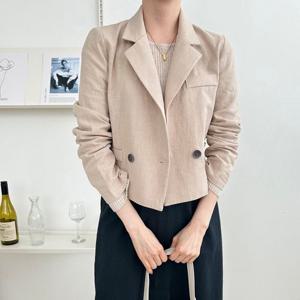 H스타일(TK)린넨미미더블숏자켓 여름 여성 마 린넨자켓 재킷 쟈켓 아우터 점퍼