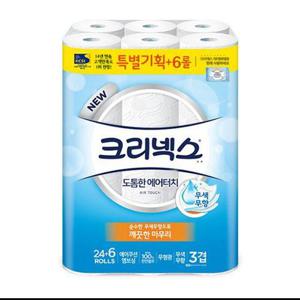원룸생활 크리넥스 휴지 에어 터치 3겹 30롤 화장지