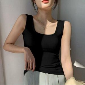 여자봄신상 면나시 여름 면 데일리 스퀘어넥 여성 나시탑