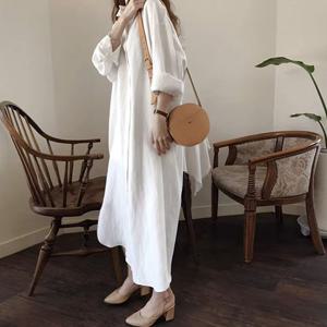 [무드무드] 플리아 롱 셔츠 원피스