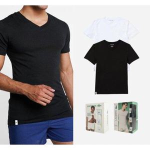 [라코스테]라코스테 슬림핏 면 브이넥 로고 티셔츠