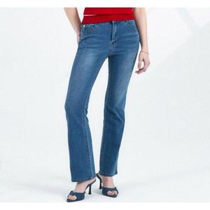 [뱅뱅][뱅뱅] 여성 썸머 라이크라 세미 부츠컷 데님_인디고