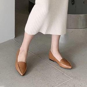 여성 심플 로퍼 스틸레토 데일리 캐주얼 플랫 슈즈 (W88D583)