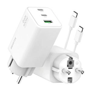 [ VIP 특가 I 스마텍 ] 안전 접지 3포트 초고속 충전기 케이블 세트 I 100W 멀티 포트 GAN PD 과부화 방지