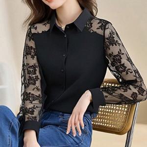 [패션시그널] 시스루 슬리브 셔츠블라우스 685CAE