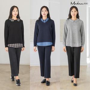 ★주말한정특가★ [1+1+1] 엄마옷 마담4060 니트레이어드블라우스 3종 -QHBL2510001-