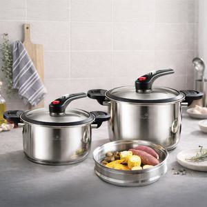 (이가격 방송에서만)[로얄카타] 저압냄비 세트 (4.5L+6L+스텐 찜기)