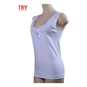 [오노마] ONM 순면 넥라인 레이스 여자 런닝셔츠 2개