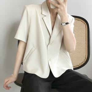 [무드무드] 이젤 루즈핏 반팔 자켓