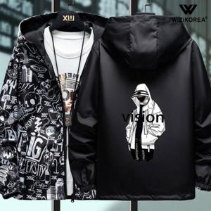 [위즈아이]남성 후드 양면 바람막이 점퍼 봄 여름 자켓 WI206J