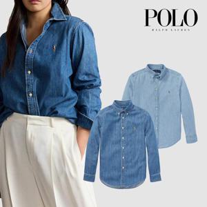 [폴로]폴로 차일드 여성 샴브레이 데님셔츠 진청/연청 (성인착용가능/매장판)
