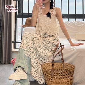 [쉬즈프리티] 후크레이스조끼원피스