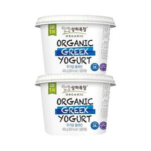 [매일유업]상하목장 유기농 그릭요거트 무가당플레인 400g 2개