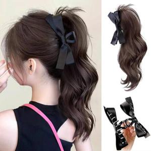 [홀리지]루시 러블리 내추럴 웨이브 리본 포니테일 가발