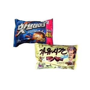 [오리온]오리온 핫브레이크 오리지널 미니 416g 해태 자유시간미니 480g 총 2봉지 (42928491)